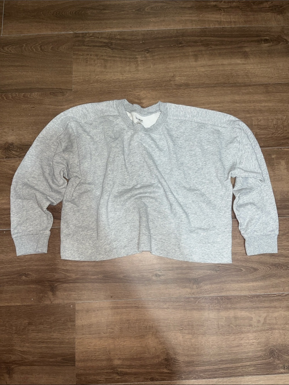 Light Gray Women's Cropped Crewneck Sweater